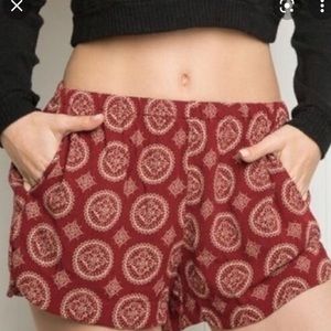 Brandy Melville Red medallion printed shorts NWT
